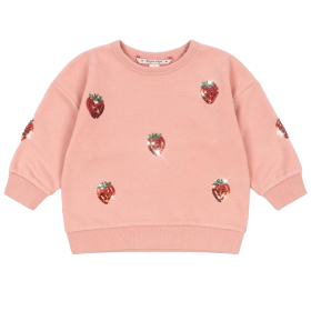 Konges Slojd Sweater Roze Aardbei Pailletten