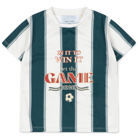 Konges Slojd T-shirt groen/creme gestreept in it to win it game