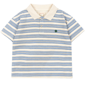 Konges Slojd polo t-shirt blauw creme strepen