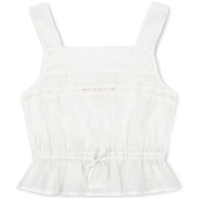 Konges Slojd Mora top optic white creme broderie meisjes top voorkant