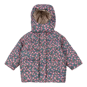 Konges Slojd Winterjas Blauw/Roze Bloemen