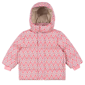 Konges Slojd Winterjas Roze/Creme Hartjes