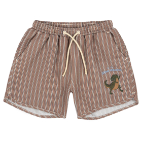 Konges Slojd Zwembroek Bruin/Creme/Blauw Dino Strepen