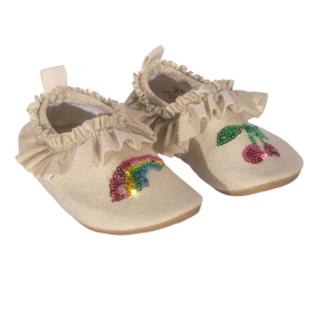 Konges Slojd Zwemschoenen Creme Kers Regenboog Glitter Pailletten