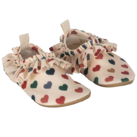 Konges Slojd Zwemschoenen Creme/Rood/Blauw Hartjes
