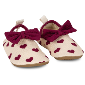 Konges Slojd Zwemschoenen Creme/Rood Hartjes Strik
