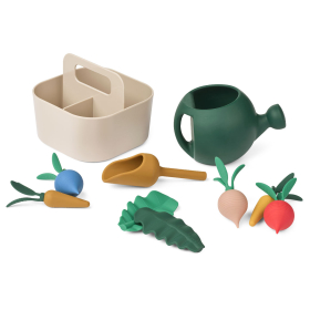 Liewood Acacia tuinspeelset met siliconen groenten en gieter.