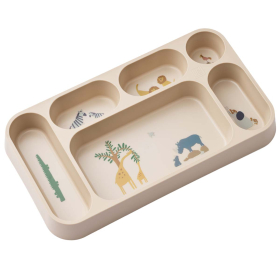 Liewood Bord Met Vakjes Mosu Safari Dieren