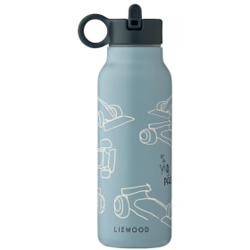 Liewood Falk drinkfles 350 ml Race Cars Beach Blue
