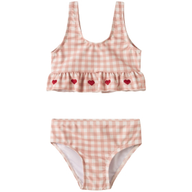 Lil Atelier bikini roze/creme geruit