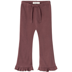 Lil Atelier Flared Broek Bruin Ruffle Rose Brown