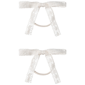 lil atelier haarelastiek creme kanten strik 2 pack meisjes accessoires kinderkleding