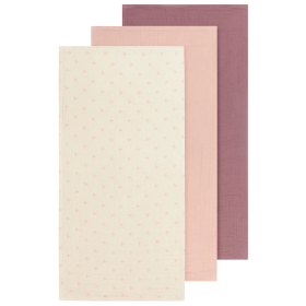 Lil Atelier Hydrofiel Doek 3-Pack Creme/Roze/Paars