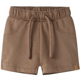 lil atelier baby korte broek bruin coca mocha sweat short voorkant babykleding