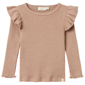 Lil Atelier Longsleeve Roze Ruffle Rugby Tan