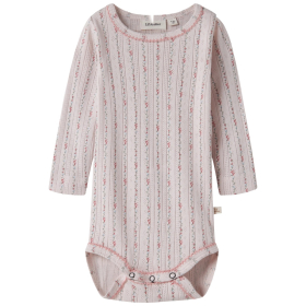 Lil Atelier romper roze bloemenprint baby meisjes lange mouw ribstof