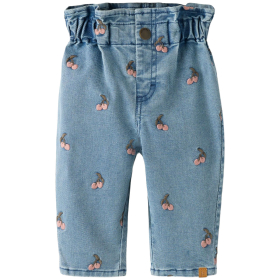 Lil Atelier Spijkerbroek Blauw Kersjes Ruffle Baby
