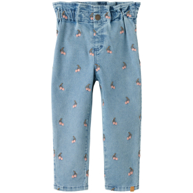 Lil Atelier Spijkerbroek Blauw Kersjes Ruffle