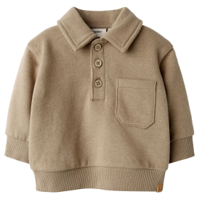 Lil Atelier Sweater Met Polo Kraag Sepia Tint