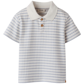 lil atelier jongens t-shirt polo blauw/creme strepen kinderkleding zomer shirt