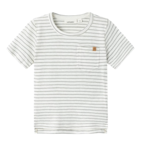 Lil Atelier T-shirt Wit/Grijs Strepen