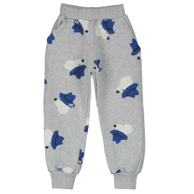 Lotie Kids Joggingbroek Grijs/Blauw Hondjes