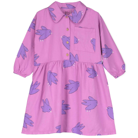 Lotie Kids Jurk Roze/Paars Vogels