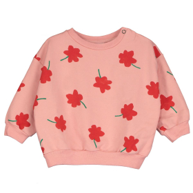 Lötie Kids Sweater Roze/Rood Bloemen