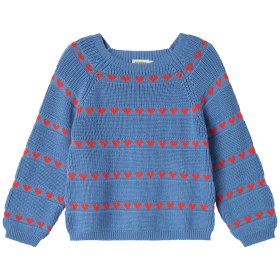 Marmar Copenhagen Gebreide Trui Blauw/Rood Hartjes Heaven Hearts