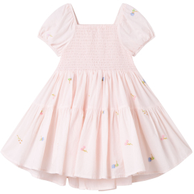 MarMar Copenhagen Dyman dress summer embroidery roze jurk met bloemen