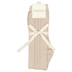 Marmar Copenhagen Knie Sok Beige Pointelle Warm Pearl