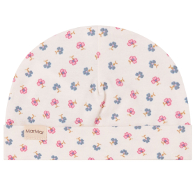 Marmar Copenhagen muts crème met roze en blauwe bloemen