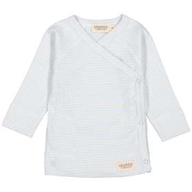 Marmar Copenhagen Overslag Longsleeve Wit/Blauw Strepenprint