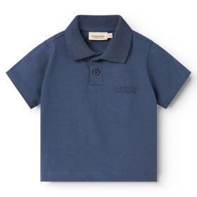 MarMar Copenhagen polo blauw vintage blue met polokraag en knoopsluiting voor jongens