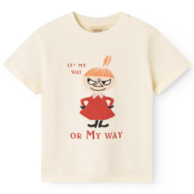 MarMar Copenhagen t-shirt creme met Little My print It’s My Way Or My Way Moomin kinder t-shirt van zacht katoen
