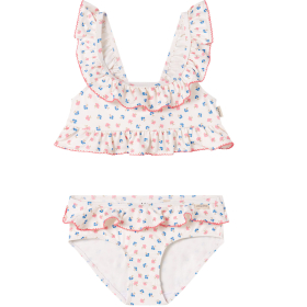 Marmar Copenhagen bikini creme roze blauw bloemen met ruches voorkant