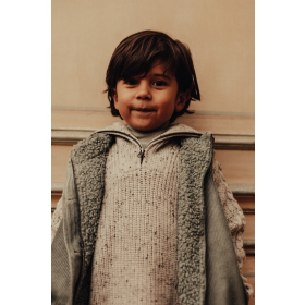 Baje Studio Gebreide Trui Grijs Rits Lenn Grey Steel Multicolor
