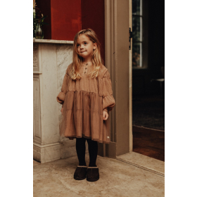 Baje Studio Jurk Bruin Tule Jura Brown Cacao