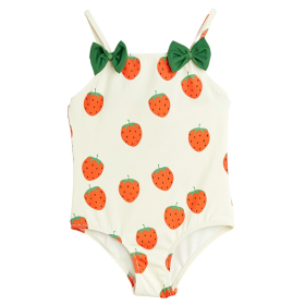 Mini Rodini badpak creme aardbeien