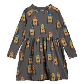 Mini Rodini Jurk Grijs Hondenprint