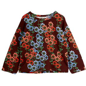 Mini Rodini Longsleeve Bruin/Rood/Blauw Bloemenprint
