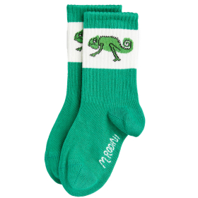 Mini Rodini Sok Groen/Creme Hagedis