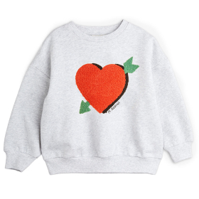 Mini Rodini Sweater Grijs/Rood Hart