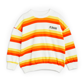 Mini Rodini Sweater Wit/Geel/Oranje Strepenprint