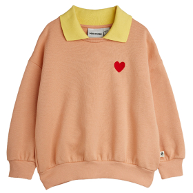 Mini Rodini Sweater Roze/Geel Hart Polo Kraag