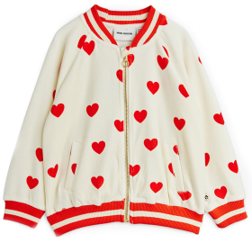 Mini Rodini Vest Creme/Rood Hartjes