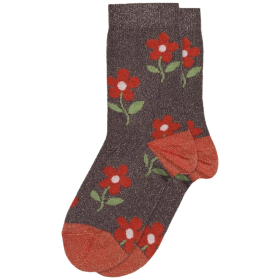 MP Denmark Melton Sok Paars/Rood Bloemen Glitter 22255-616 Hortensia