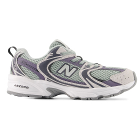 New Balance 530 kindersneaker paars groen Neptune Grey Lone Star Grey zijaanzicht