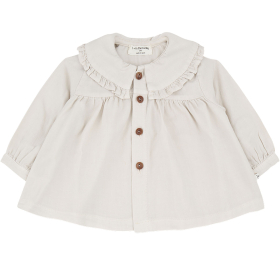 One More In The Family Blouse Jade Creme Kraag Rice