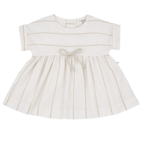 One More In The Family Jurk Agnes Creme/Beige Strepen Off White